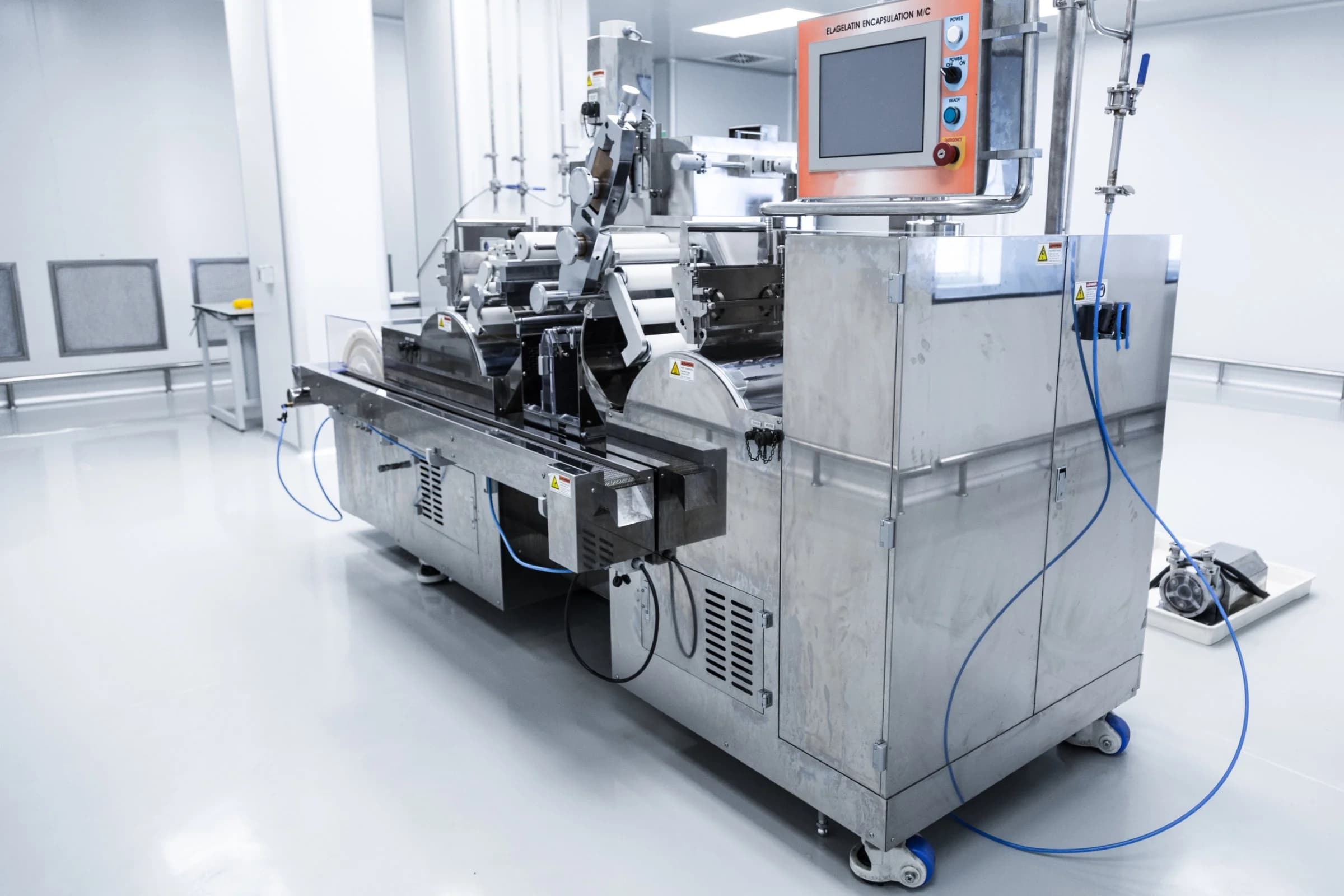 Automated manufacturing machine in a clean production area